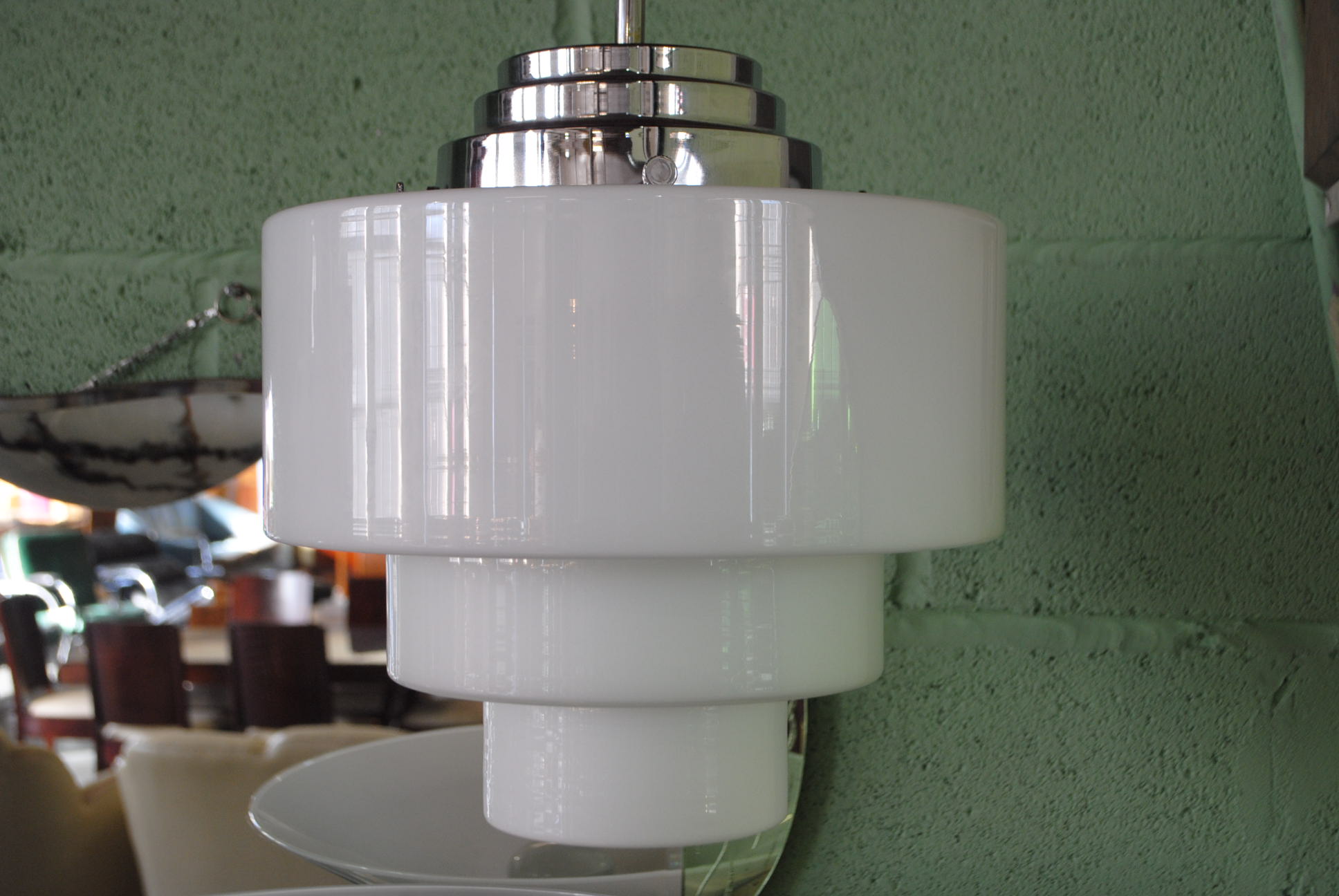 Art Deco Ceiling Light with Stepped Glass Shade || Cloud 9, Art Deco