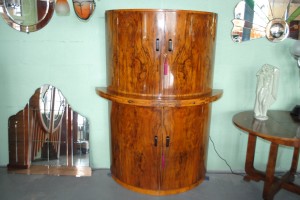 Original Art Deco Walnut Cocktail Bar Cloud 9 Art Deco