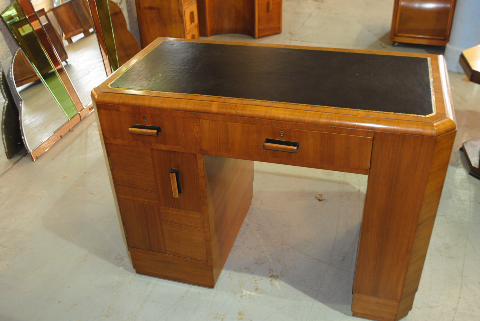 Art Deco Walnut Desk Cloud 9 Art Deco Furniture Sales
