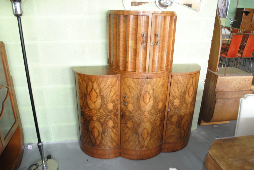 Original Art Deco Cocktail Cabinet Fantastic Shape Beautiful